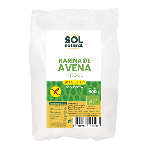 Harina de Avena Integral Sin Gluten Bio 500g - Delicatessin