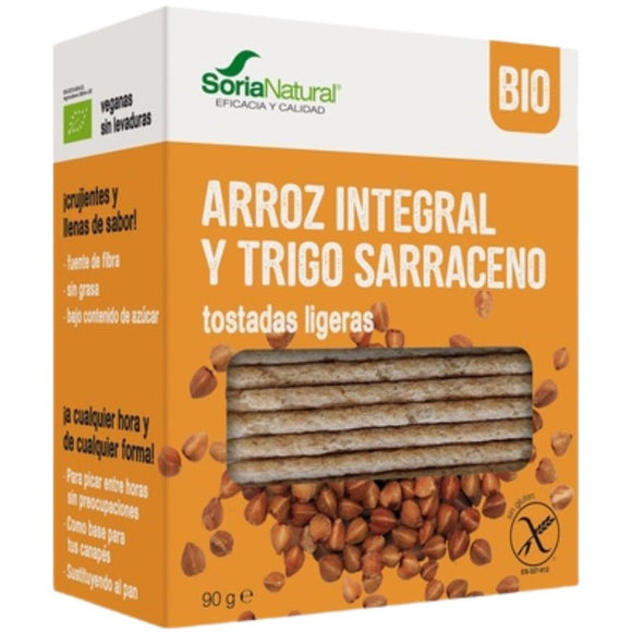 Tostadas Ligeras de Arroz Integral y Trigo Sarraceno Sin Gluten Bio 100g - Delicatessin