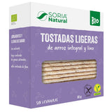Tostadas Ligeras de Arroz Integral y Lino Sin Gluten Bio 85g - Delicatessin