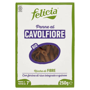 Penne de Coliflor con Harina de Arroz Integral y Quinoa Sin Gluten Bio 250g - Delicatessin