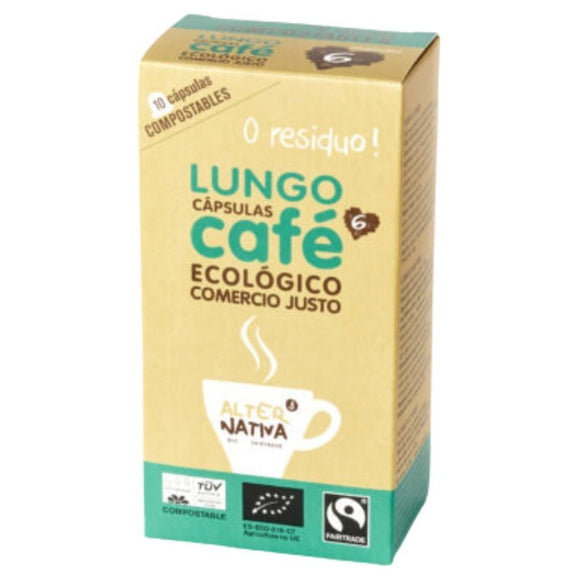 Cápsulas de Café Lungo Bio Fairtrade 10 uds. - Delicatessin