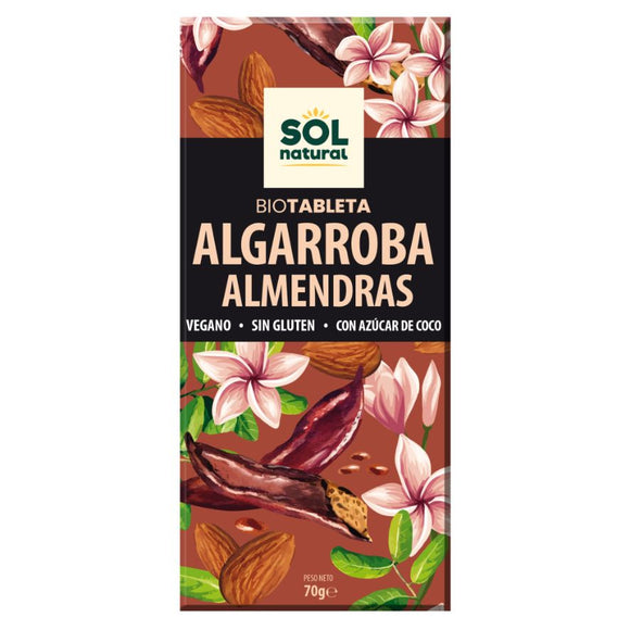 Chocolate de Algarroba con Almendras Bio 70g