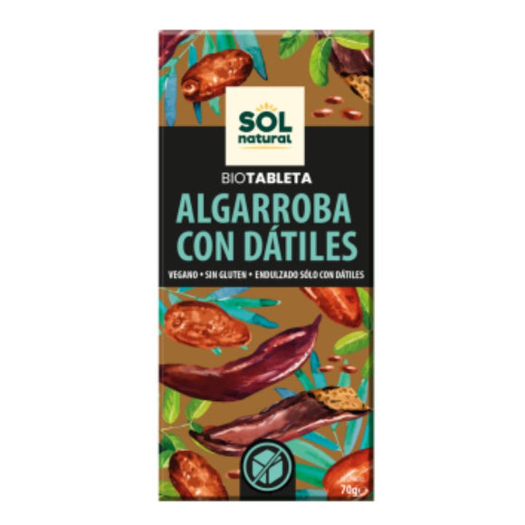 Chocolate de Algarroba con Dátiles Bio 70g - Delicatessin