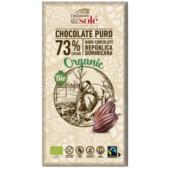 Chocolate Negro 73% Cacao Bio Fairtrade 100g - Delicatessin