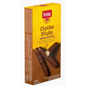 Galletas Ciocko Sticks con Chocolate con Leche Sin Gluten 150g - Delicatessin