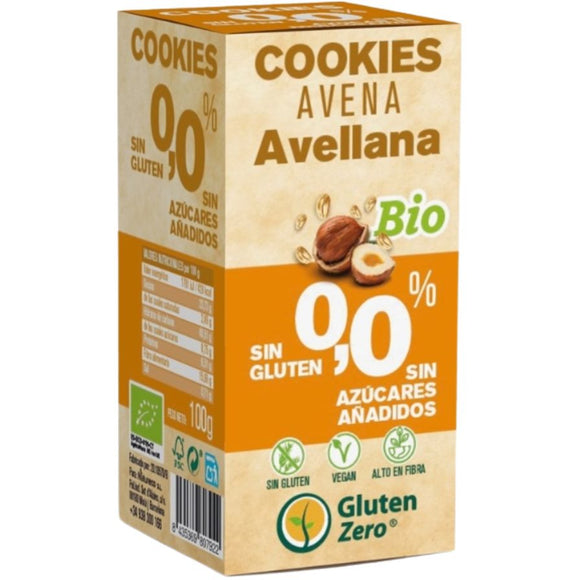 Cookies de Avena con Avellanas (Sin Azúcar Añadido) Sin Gluten Bio 100g - Delicatessin