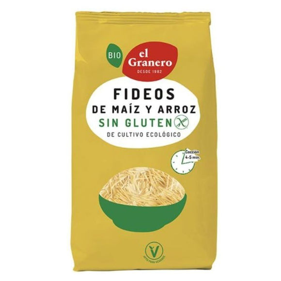 Fideos de Maíz y Arroz Sin Gluten Bio 500g - Delicatessin