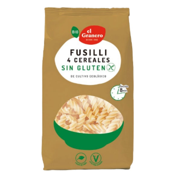Fusilli 4 Cereales Sin Gluten Bio 500g - Delicatessin