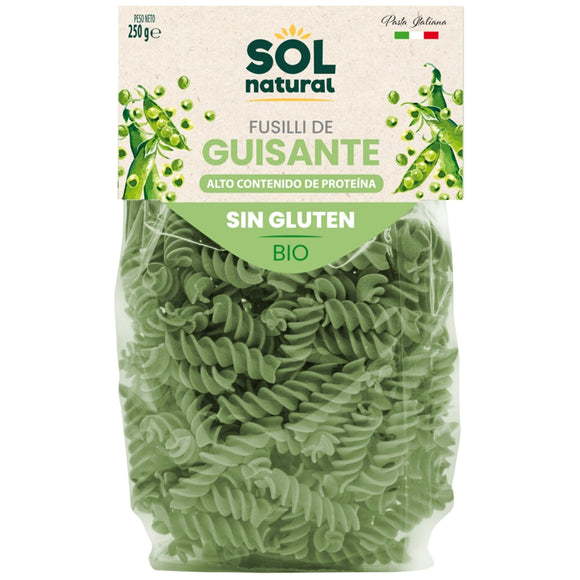 Fusilli de Guisantes Verdes Sin Gluten Bio 250g - Delicatessin