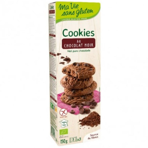 Cookies de Chocolate Negro Sin Gluten Bio 150g - Delicatessin