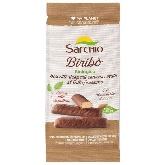 Galletas Cubiertas de Chocolate con Leche Sin Gluten Bio 130g - Delicatessin