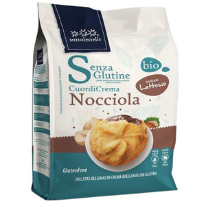 Galletas Cuor di Crema Nocciola Rellenas de Avellana con Chocolate Sin Gluten Bio 200g - Delicatessin