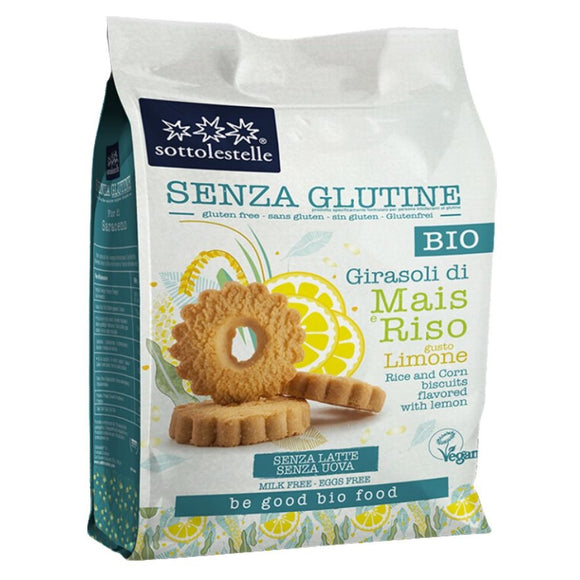 Galletas de Girasol Maíz y Arroz Limón Sin Gluten Bio 250g - Delicatessin