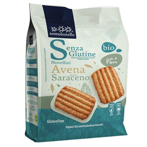 Galletas Novellini de Avena y Trigo Sarraceno Sin Gluten Bio 250g - Delicatessin