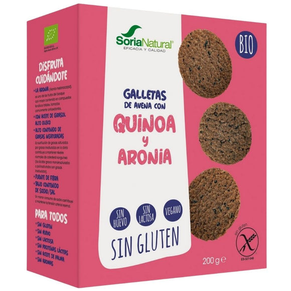 Galletas de Avena con Quinoa y Aronia Bio Sin Gluten Bio 200g - Delicatessin