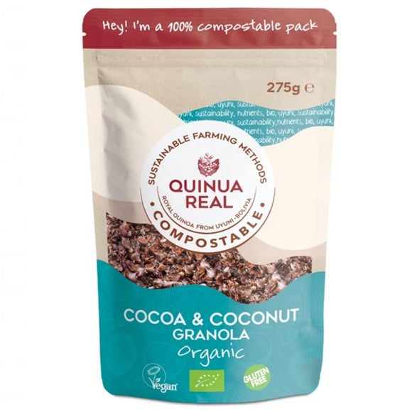 Granola de Quinoa Real con Cacao y Coco Sin Gluten Bio 275g - Delicatessin