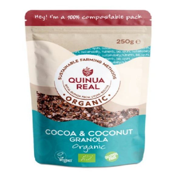 Granola de Quinoa Real con Cacao y Coco Sin Gluten Bio 360g - Delicatessin
