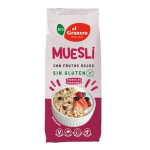 Muesli con Frutos Rojos Sin Gluten Bio 375g - Delicatessin