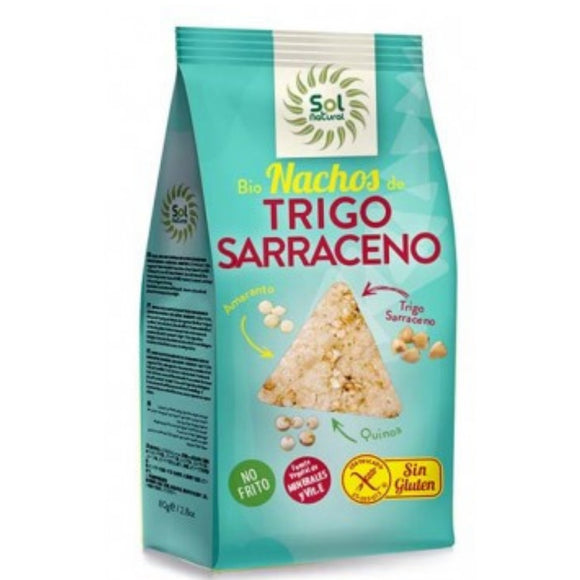 Nachos de Trigo Sarraceno con Amaranto y Quinoa Sin Gluten Bio 80g - Delicatessin