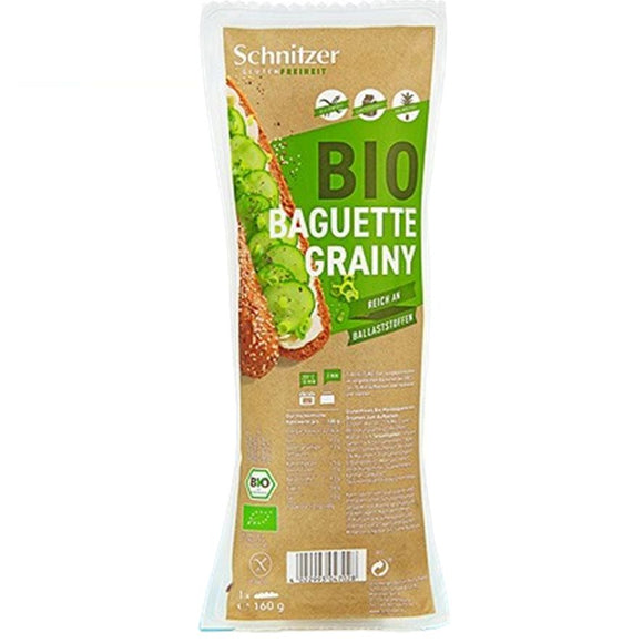 Pan Baguette Grainy con Semillas Sin Gluten Bio 160g - Delicatessin