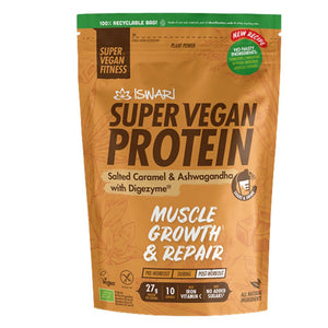 Super Vegan Protein Salted Caramel Ashwagandha SinGluten Bio 400g - Delicatessin
