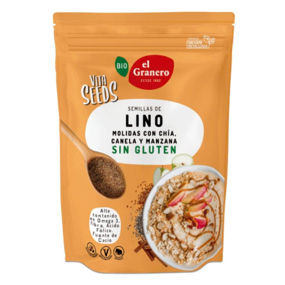 Semillas de Lino con Chía, Manzana y Canela Molidas Bio 200g - Delicatessin