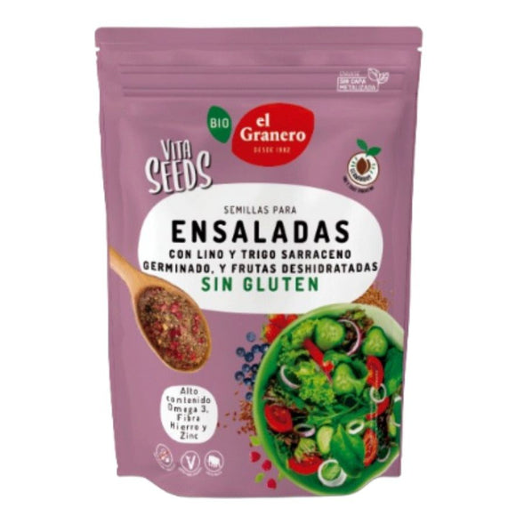 Semillas de Lino con Trigo Sarraceno, Frambuesa, Arándanos y Fresa Molidas Bio 200g - Delicatessin