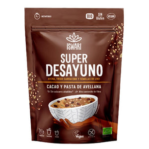 Super Desayuno Cacao y Pasta de Avellana Sin Gluten Bio 360g - Delicatessin