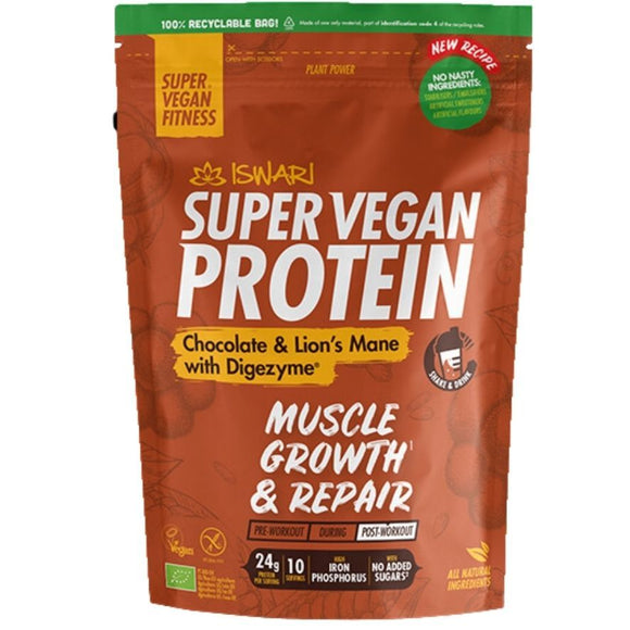 Super Vegan Protein Chocolate y Lion´s Mane Sin Gluten Bio 400g - Delicatessin
