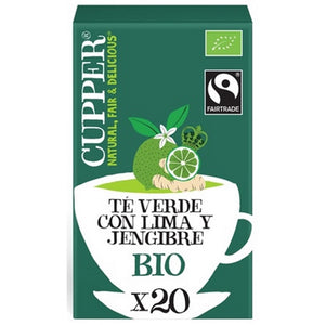 Té Verde Lima y Jengibre Bio Fairtrade 40g (20tb) - Delicatessin