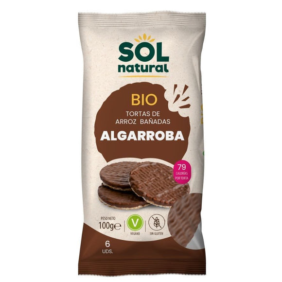 Tortas de Arroz con Cobertura de Algarroba Sin Gluten Bio 100g - Delicatessin