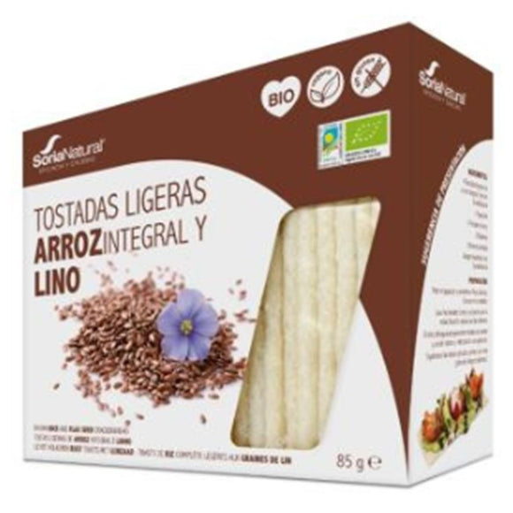 Tostadas Ligeras de Arroz Integral y Lino Sin Gluten Bio 95g - Delicatessin