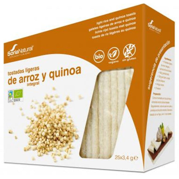 Tostadas Ligeras de Arroz Integral y Quinoa Sin Gluten Bio 95g - Delicatessin