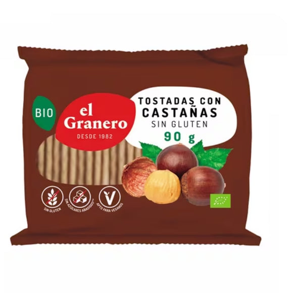Tostadas con Castaña Sin Gluten Bio 90g - Delicatessin