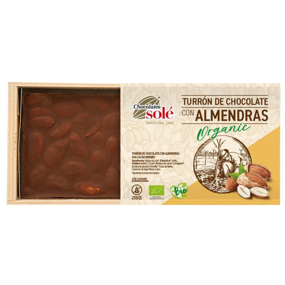 Turrón de Chocolate con Almendras Bio Fairtrade 200g - Delicatessin