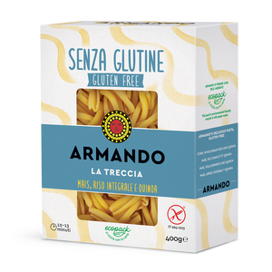 Treccia de Maíz con Arroz Integral y Quinoa Sin Gluten 400g - Delicatessin