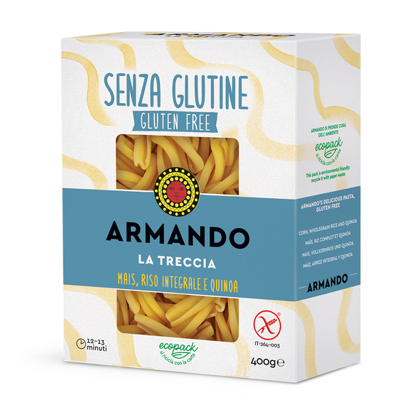 Treccia de Maíz con Arroz Integral y Quinoa Sin Gluten 400g - Delicatessin