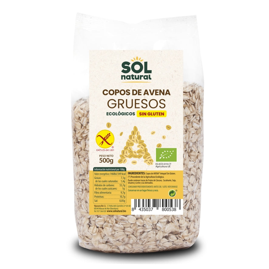 Copos de Avena Integral Finos Bio - 500 g - Toobio - Centro Natural