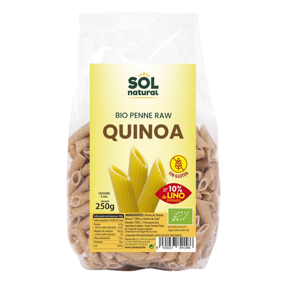 Penne de Quinoa con Lino Sin Gluten Bio 250g - Delicatessin