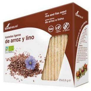 Tostadas Ligeras de Arroz Integral y Lino Sin Gluten Bio 95g - Delicatessin