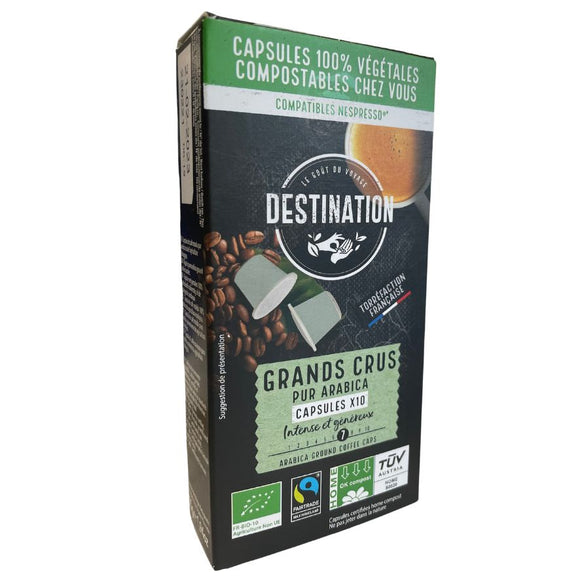 Cápsulas de Café Grands Crus Pur Arábica Biodegradables Bio 10 Uds. - Delicatessin