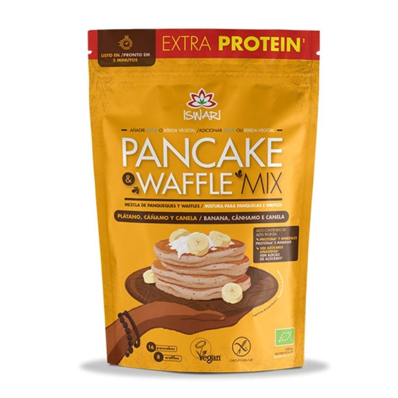 Mix para Pancake & Waffle de Plátano con Cáñamo y Canela Sin Gluten 400g - Delicatessin